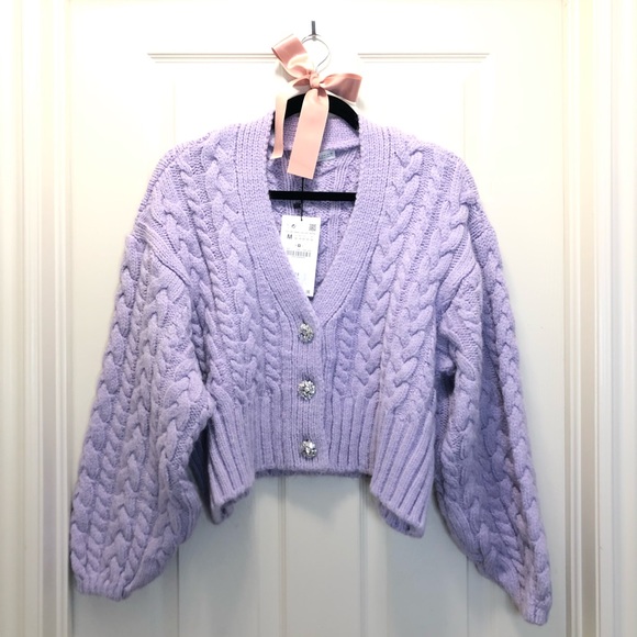 SOLD🌸Lilac Zara sweater with jewel buttons💜 - Picture 4 of 11